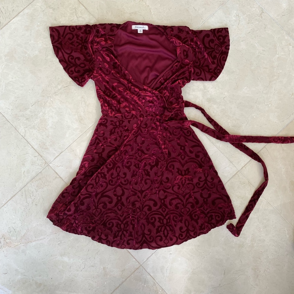Red wrap dress